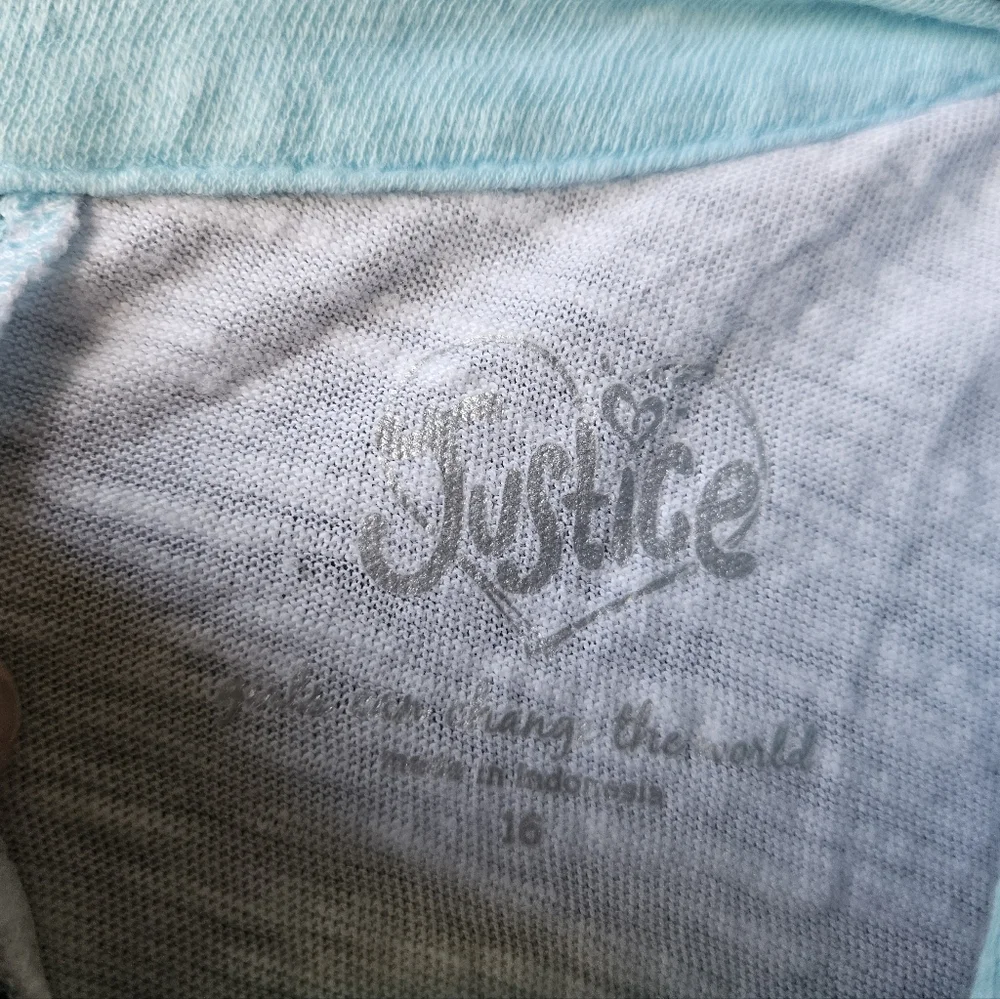 Justice Blue and White Butterfly Tank Top